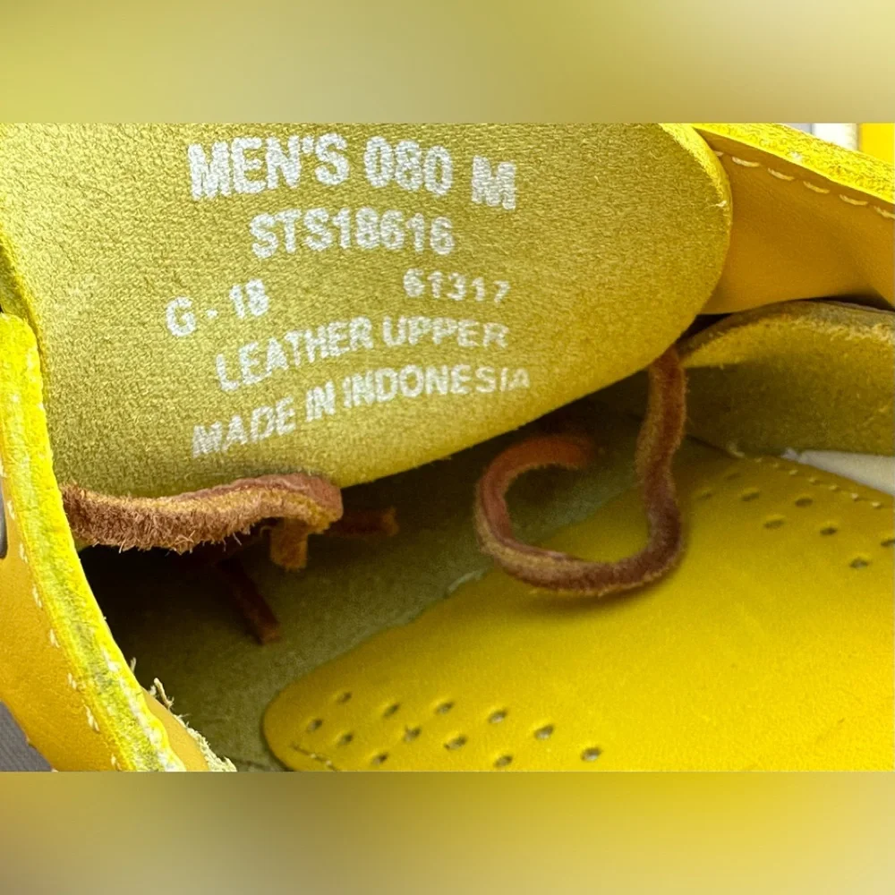 Sperry Men’s Authentic Original Top Sider 3-Eye Yellow Leather Boat Shoes - Sz 8